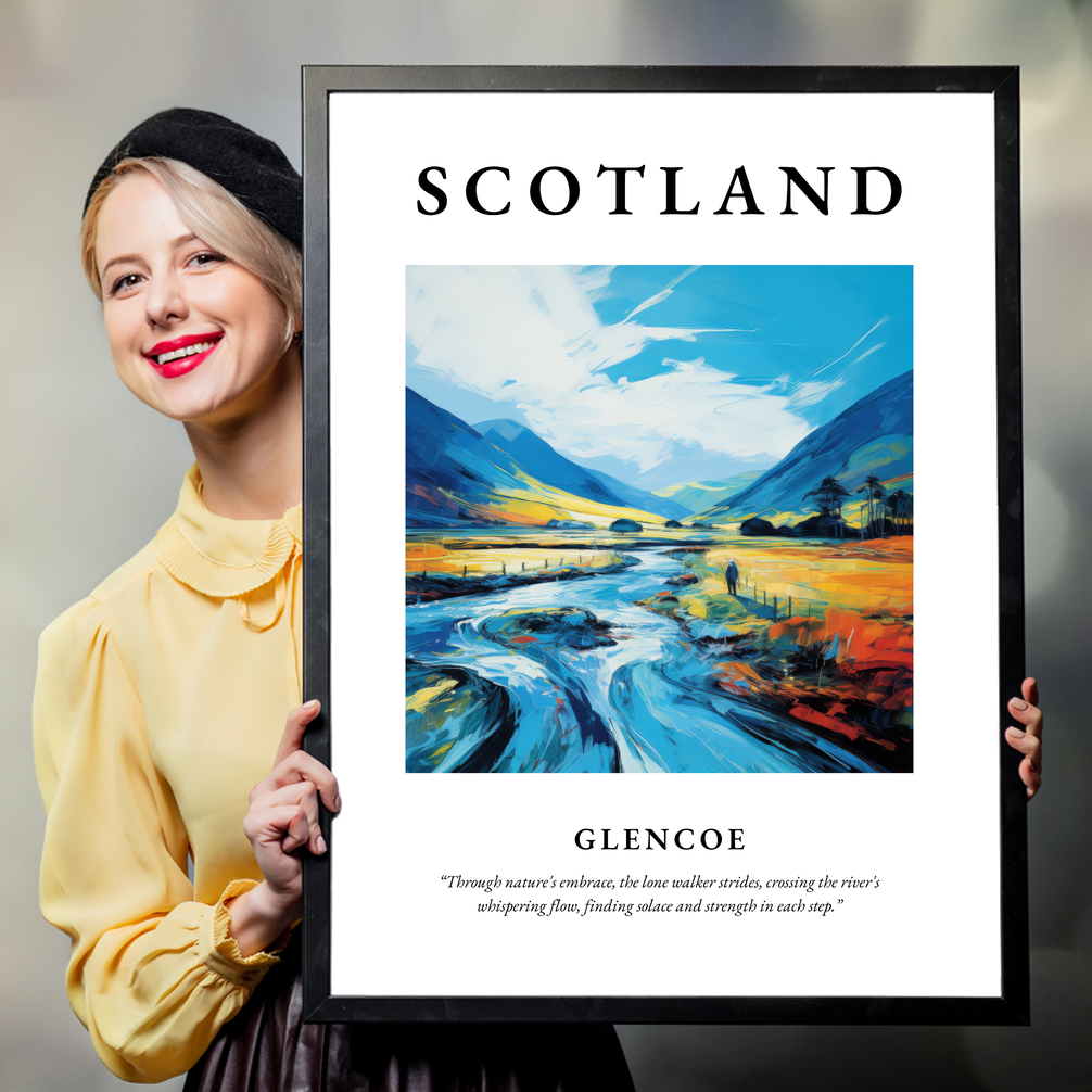 Person holding a poster of Glencoe