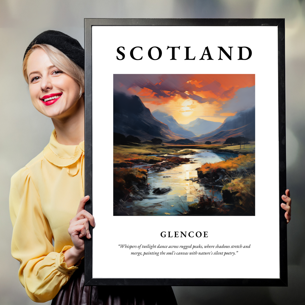 Person holding a poster of Glencoe