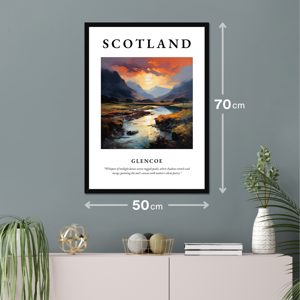 Poster of Glencoe hanging on a wall