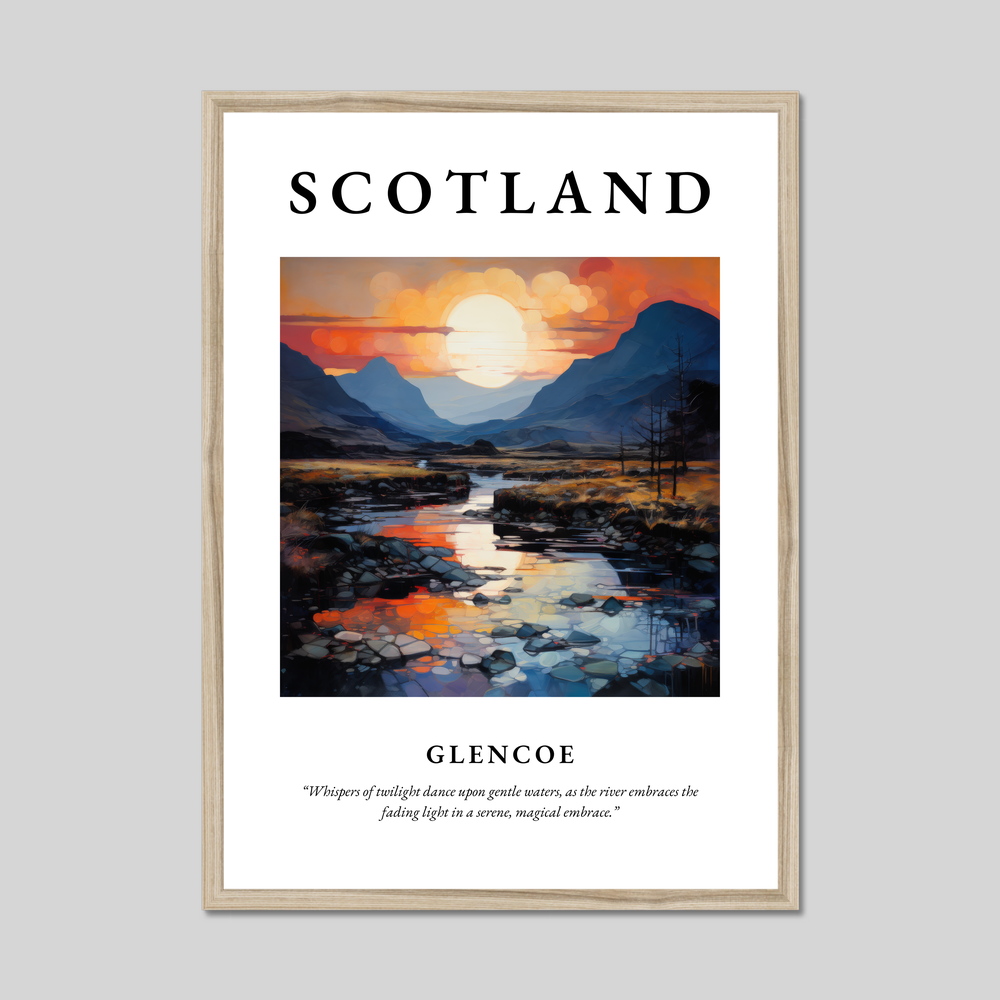 Poster in a natural frame with the word Scotland