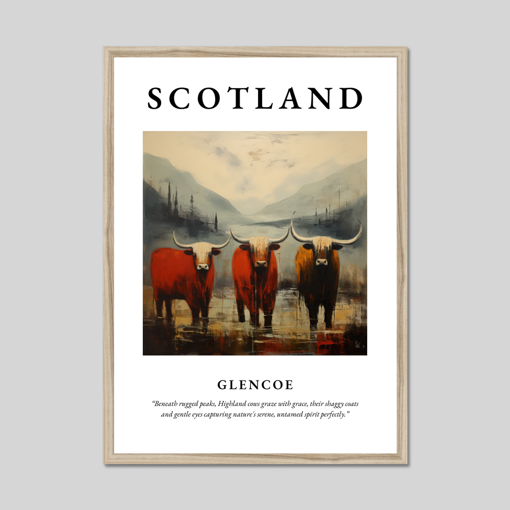 Poster in a natural frame with the word Scotland