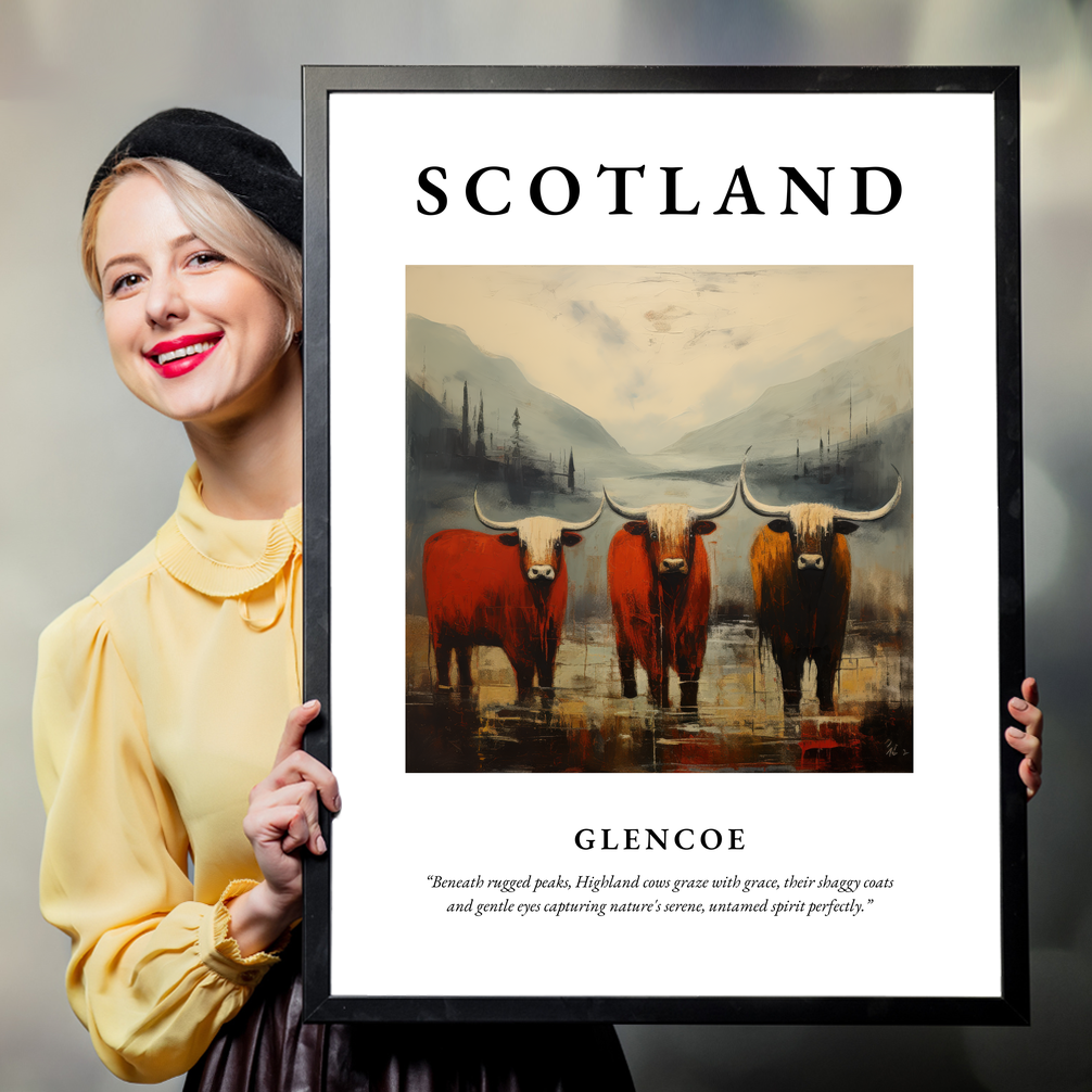 Person holding a poster of Glencoe