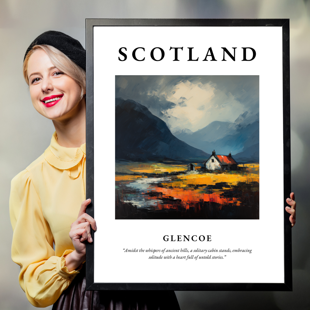 Person holding a poster of Glencoe