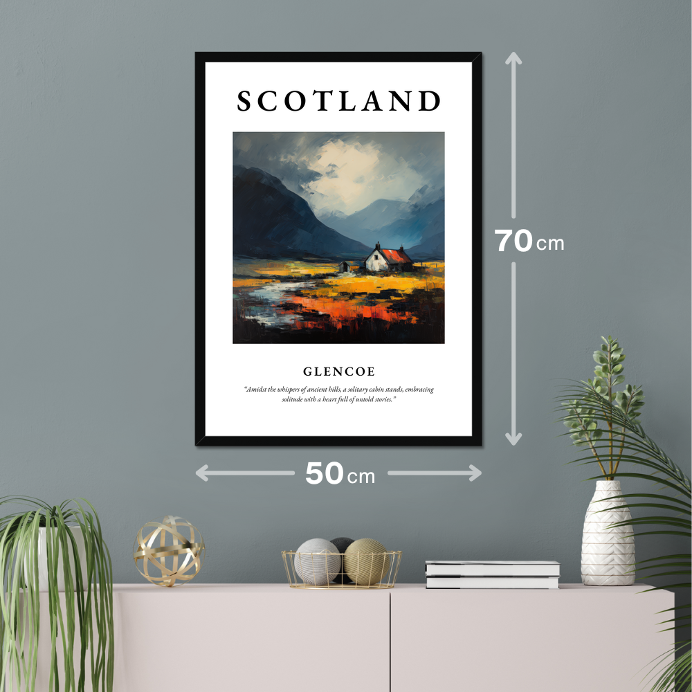 Poster of Glencoe hanging on a wall