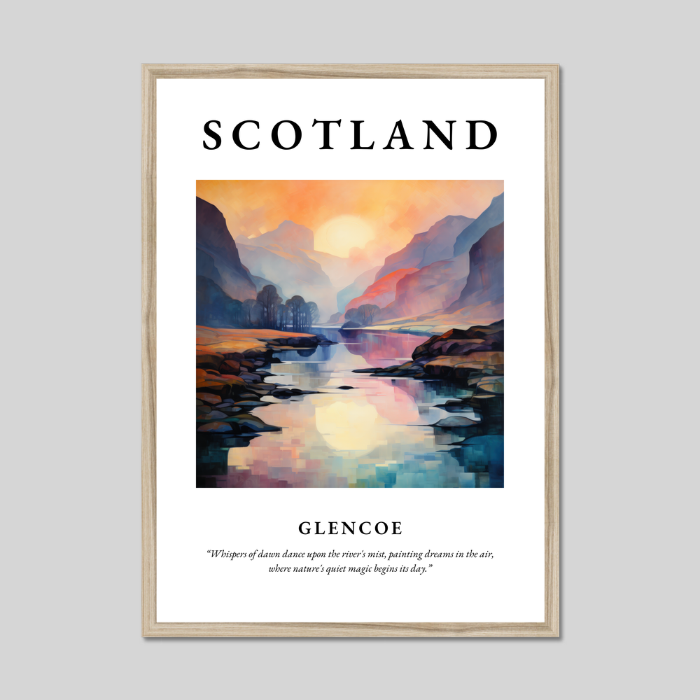 Poster in a natural frame with the word Scotland