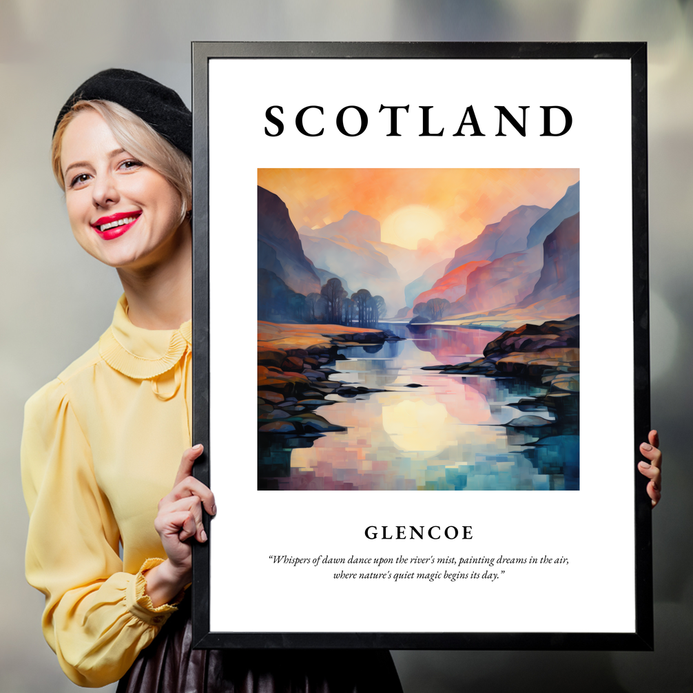 Person holding a poster of Glencoe