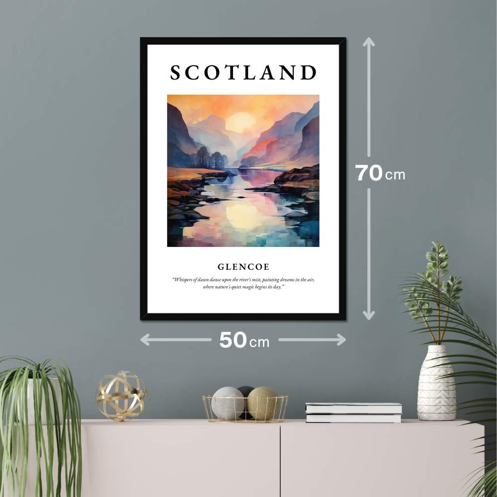 Poster of Glencoe hanging on a wall