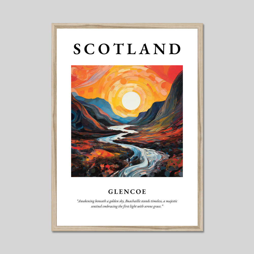 Poster in a natural frame with the word Scotland