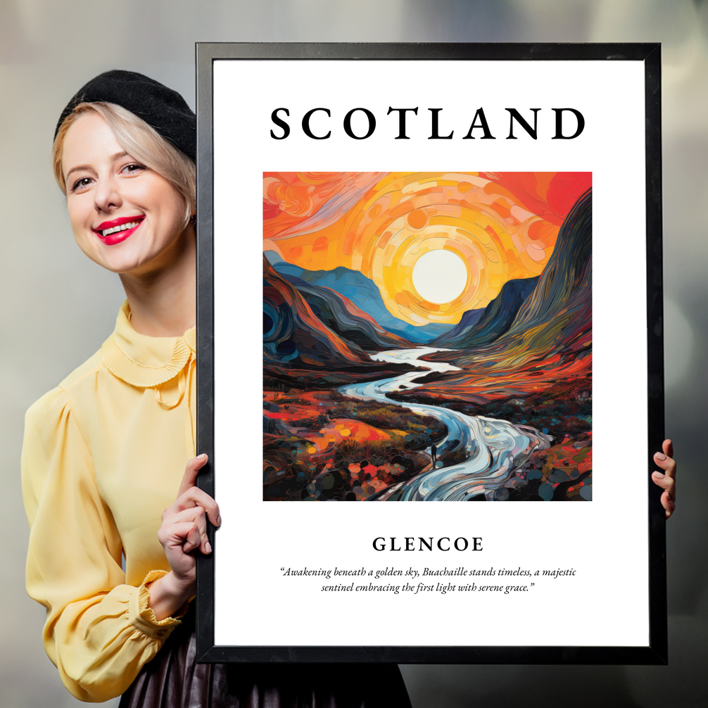 Person holding a poster of Glencoe