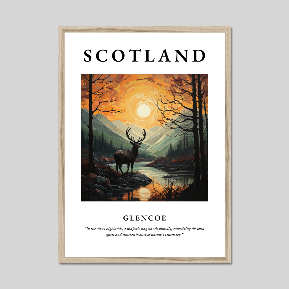 Poster in a natural frame with the word Scotland