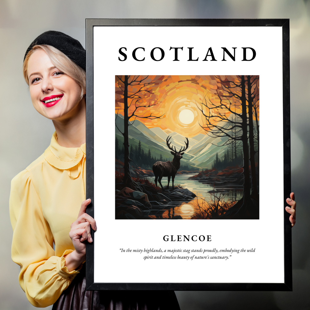 Person holding a poster of Glencoe