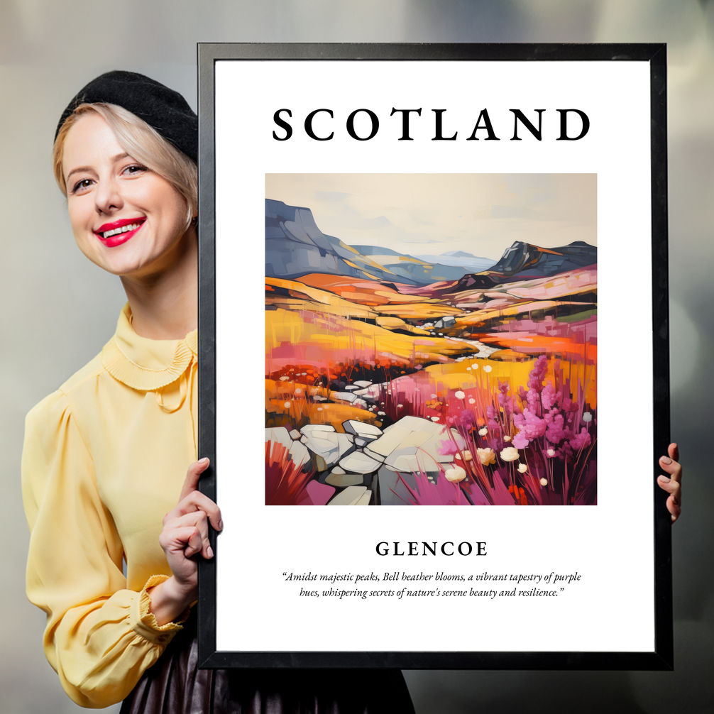 Person holding a poster of Glencoe