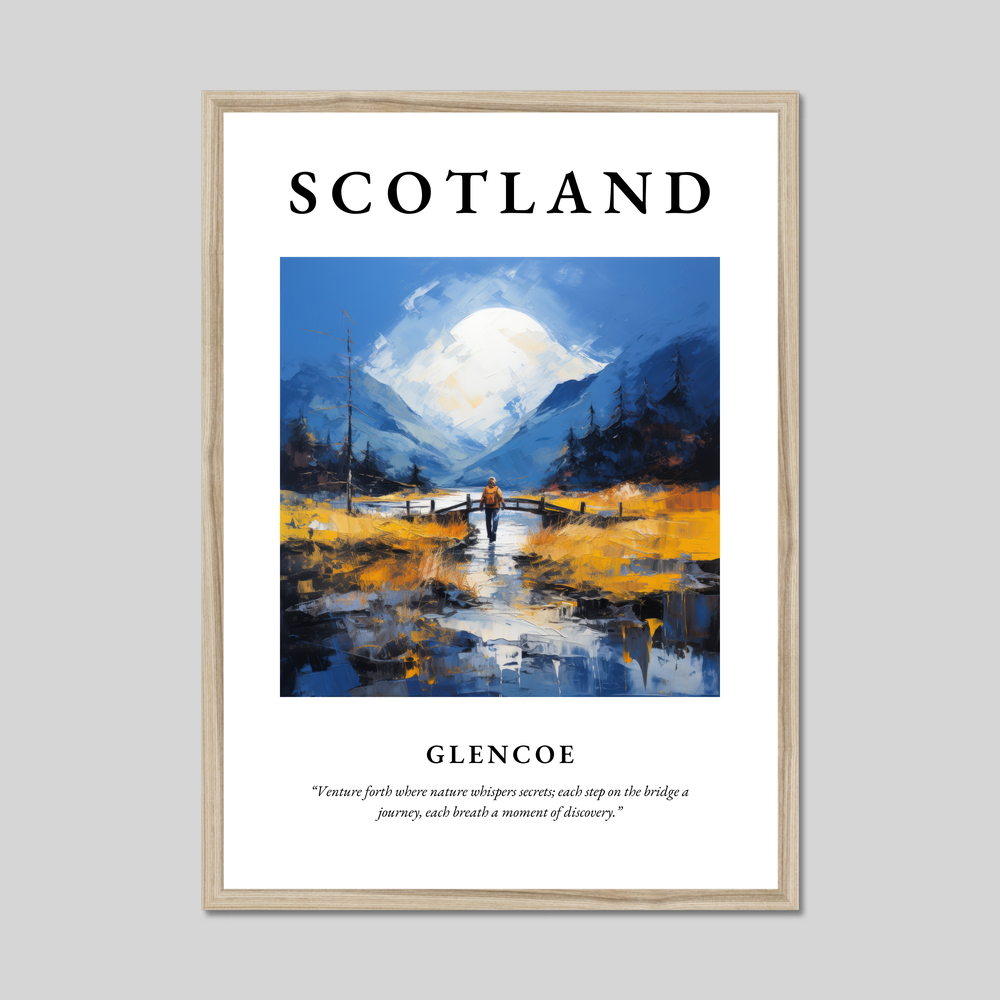 Poster in a natural frame with the word Scotland