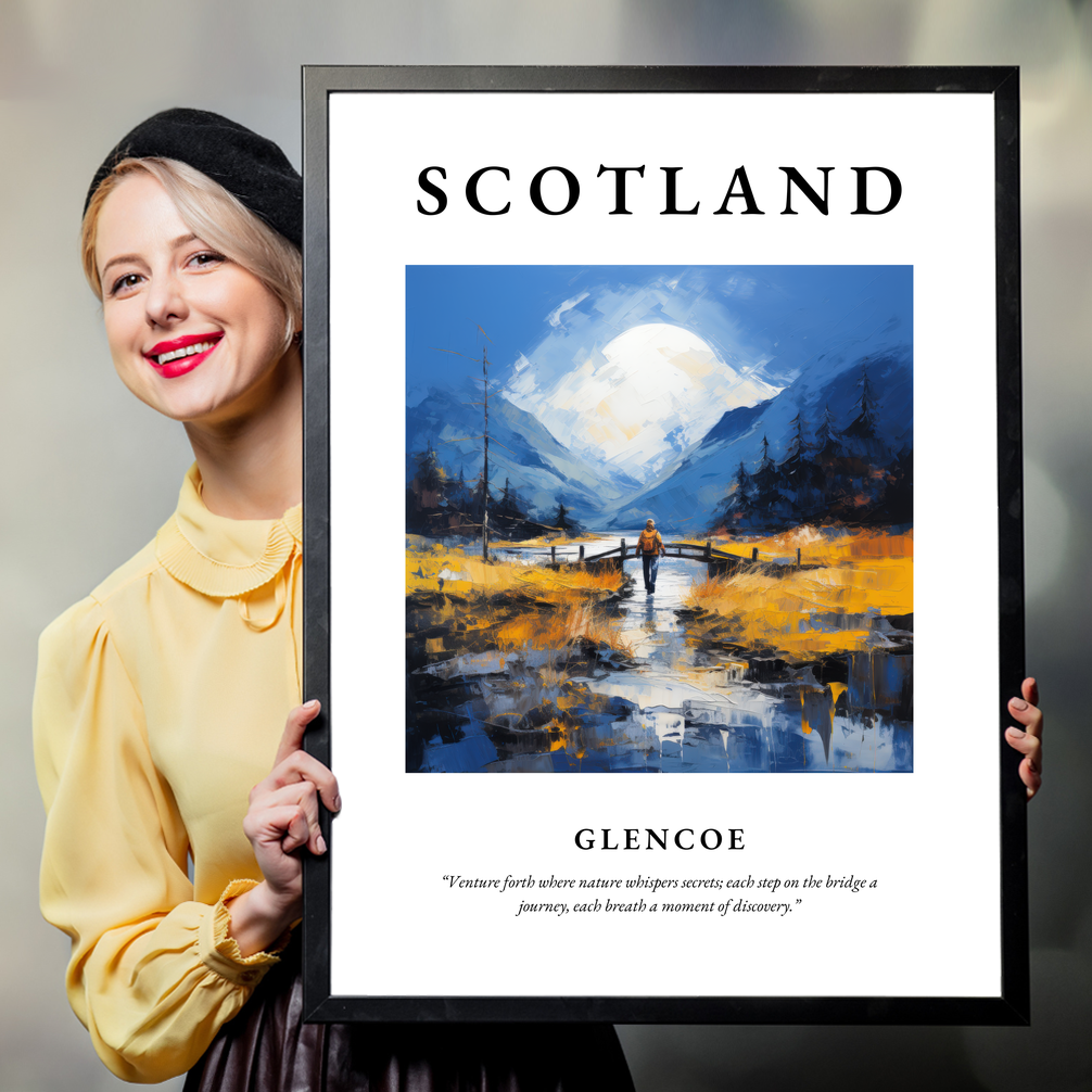 Person holding a poster of Glencoe