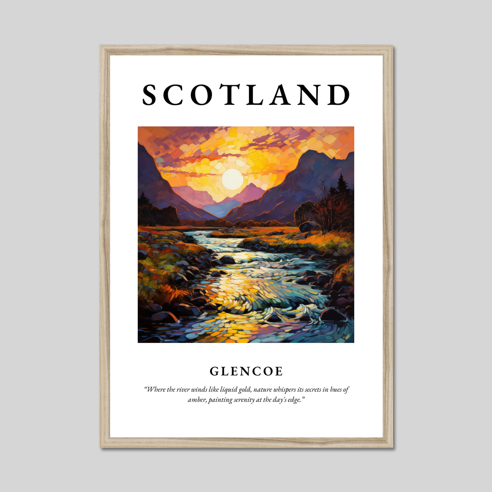 Poster in a natural frame with the word Scotland