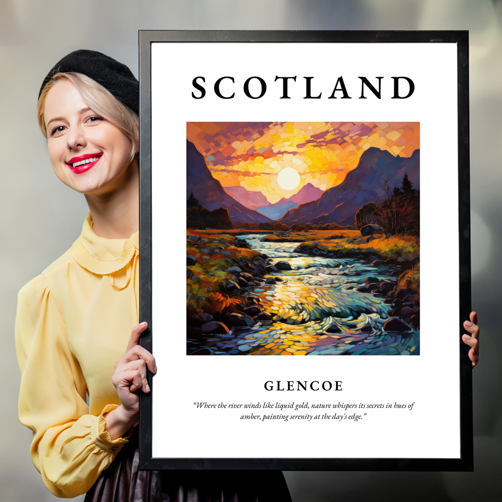 Person holding a poster of Glencoe