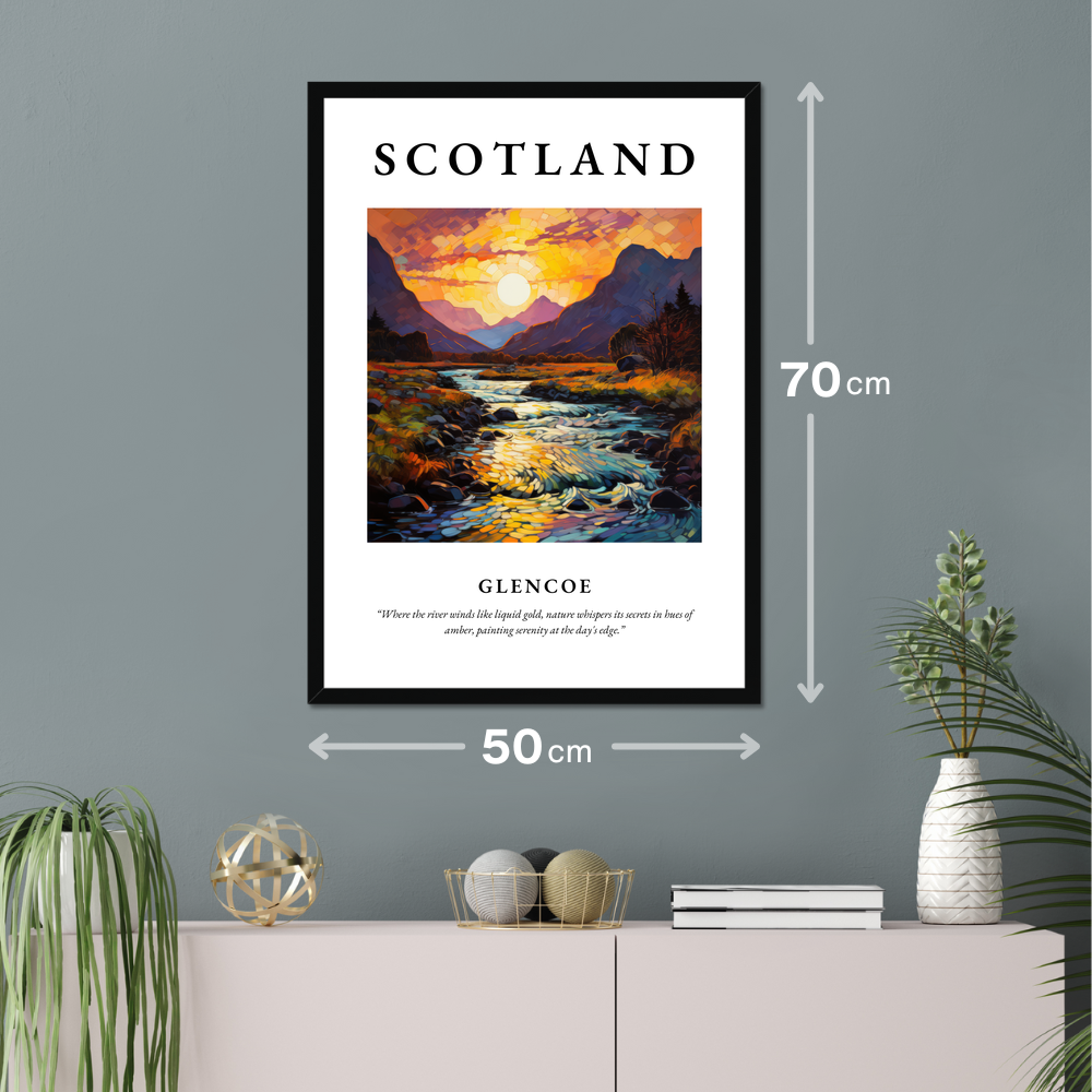 Poster of Glencoe hanging on a wall