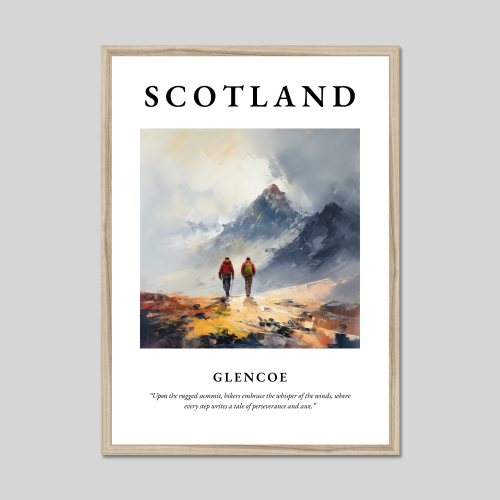 Poster in a natural frame with the word Scotland