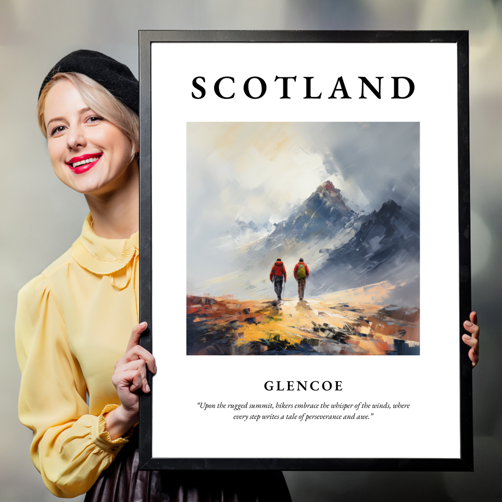 Person holding a poster of Glencoe