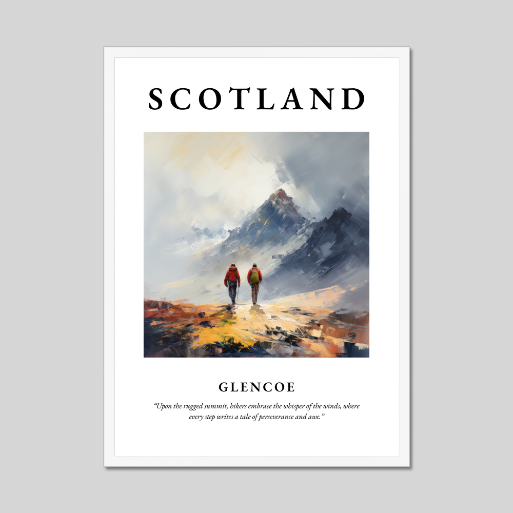 Poster in a white frame with the word Scotland