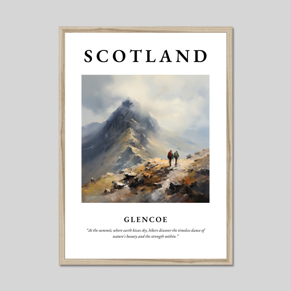 Poster in a natural frame with the word Scotland