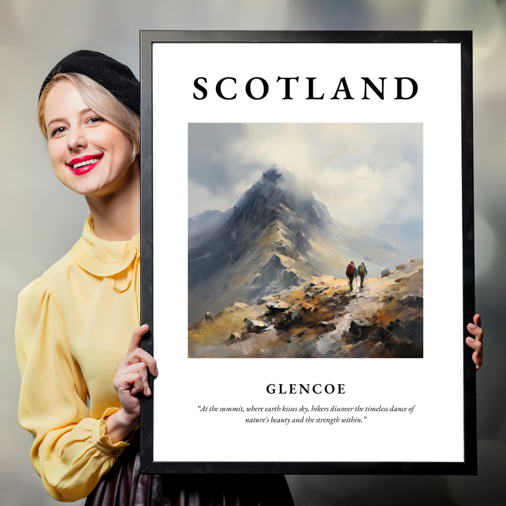 Person holding a poster of Glencoe