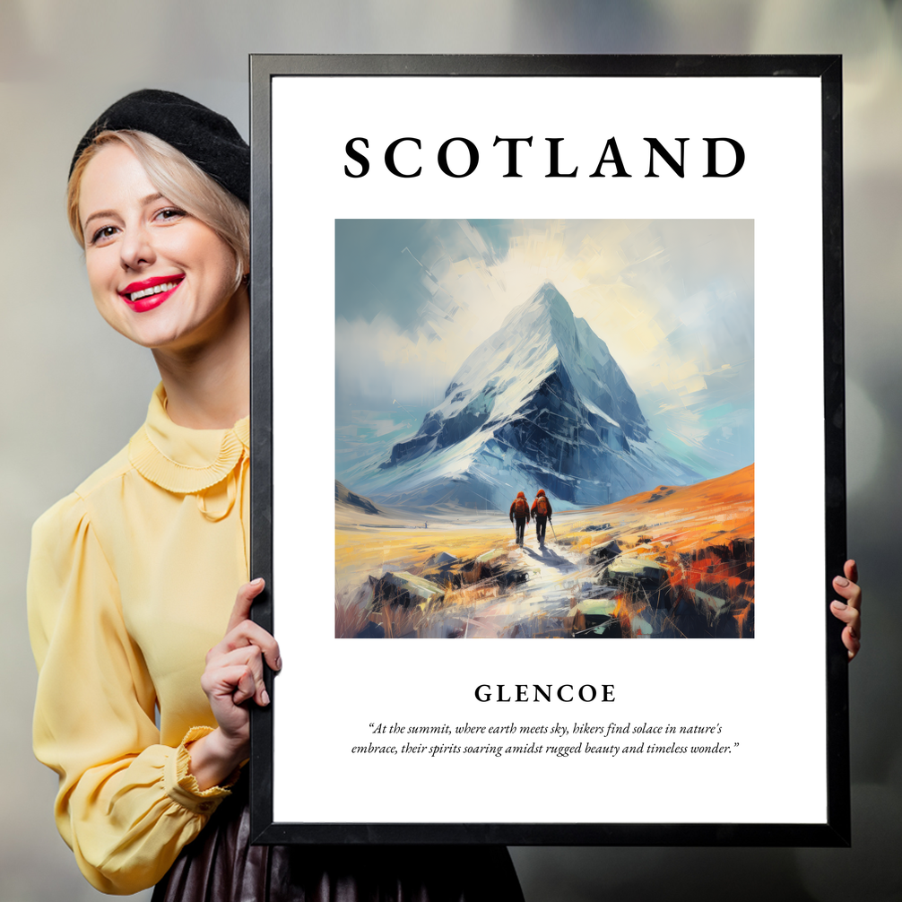 Person holding a poster of Glencoe