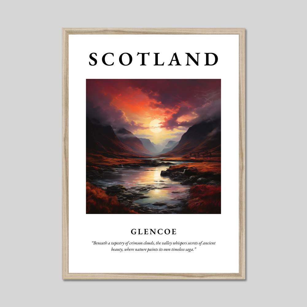 Poster in a natural frame with the word Scotland