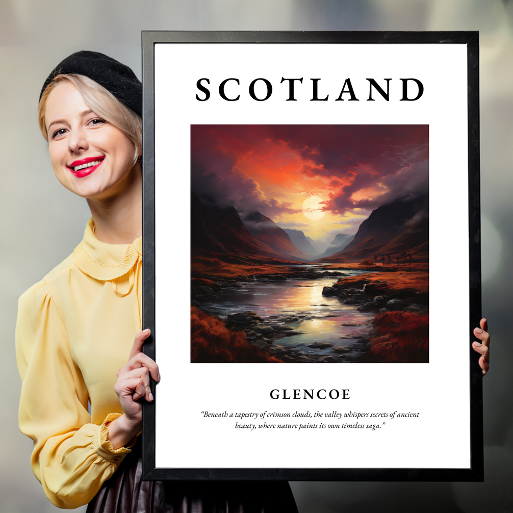 Person holding a poster of Glencoe