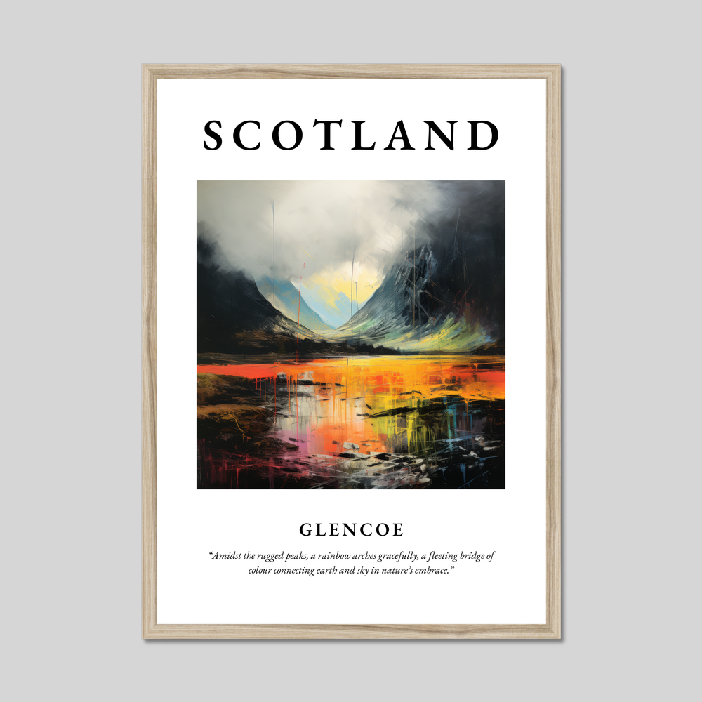 Poster in a natural frame with the word Scotland