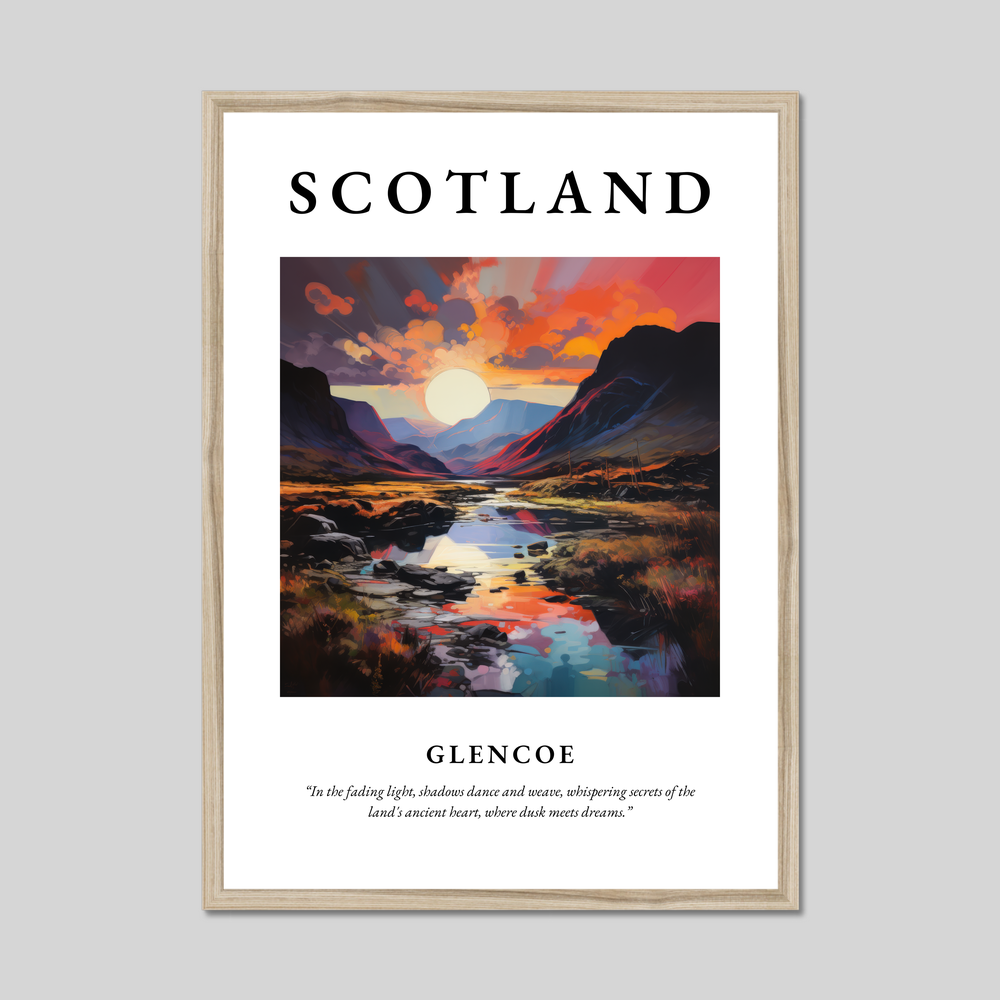 Poster in a natural frame with the word Scotland