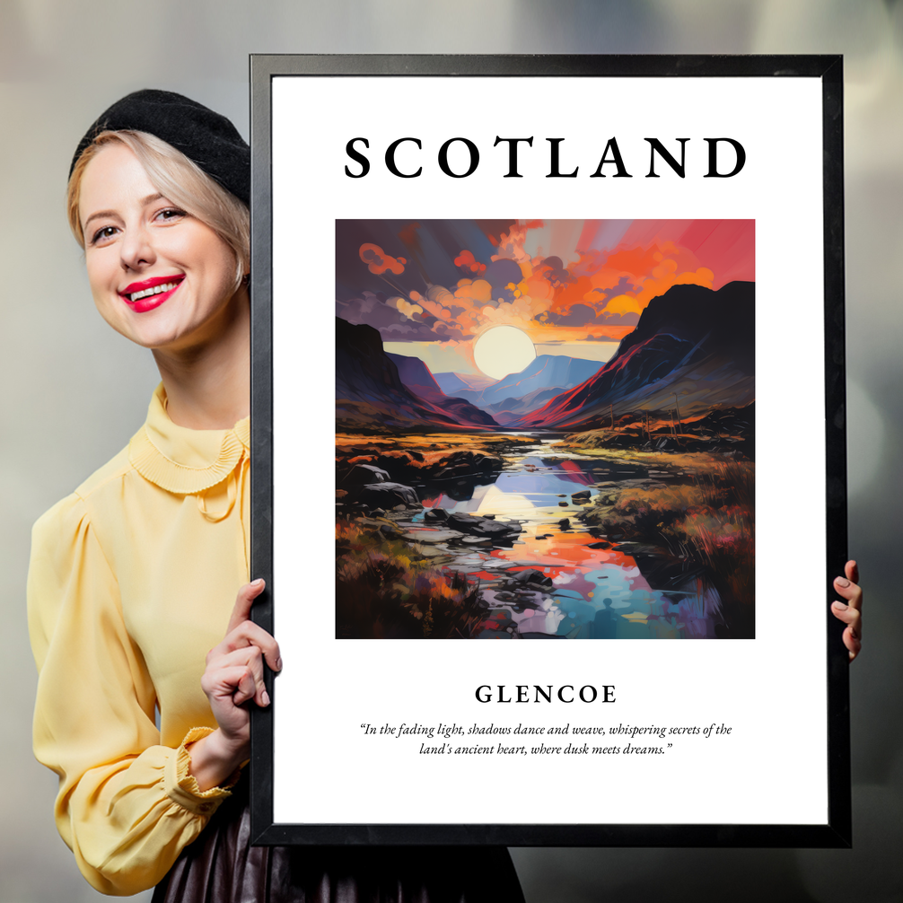 Person holding a poster of Glencoe