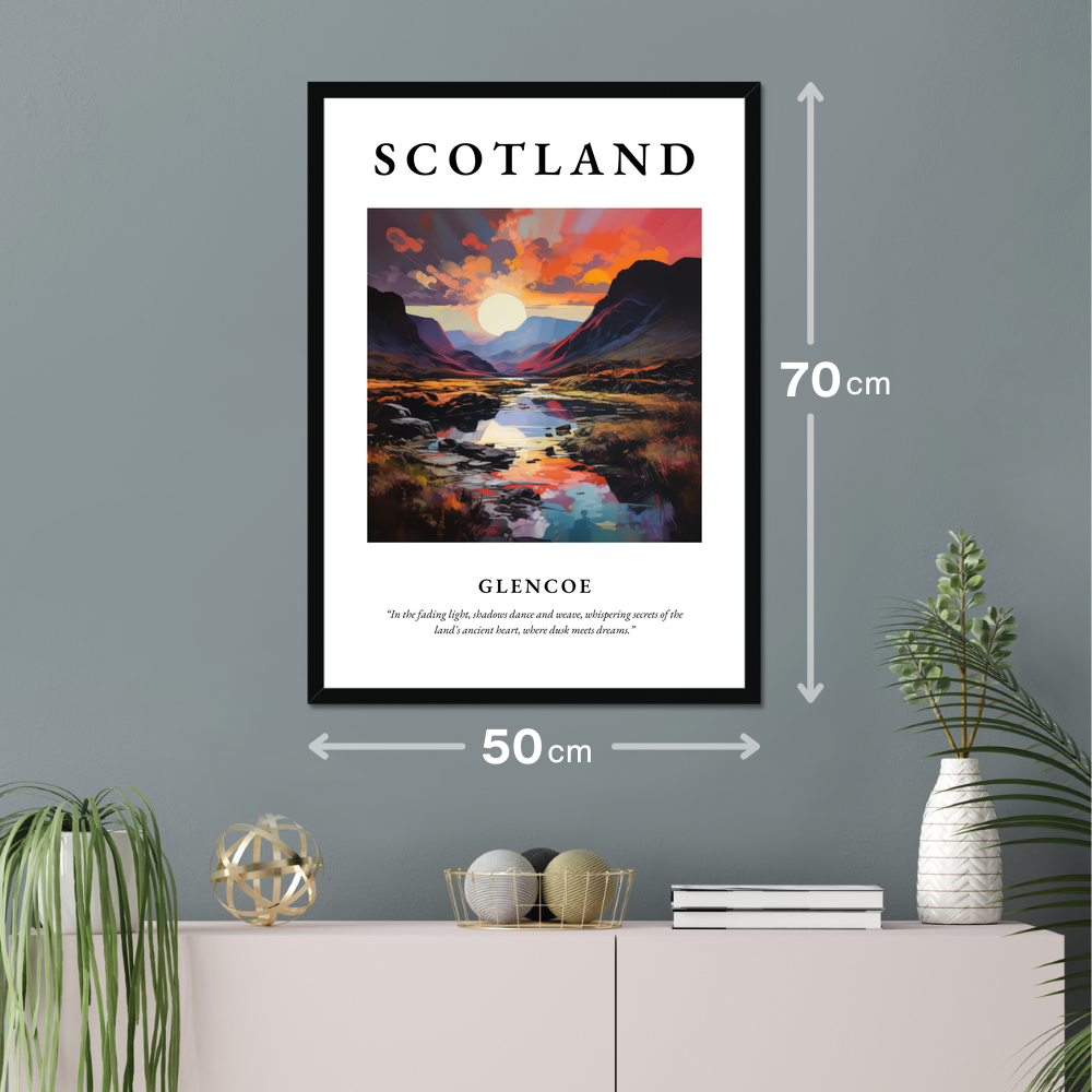 Poster of Glencoe hanging on a wall