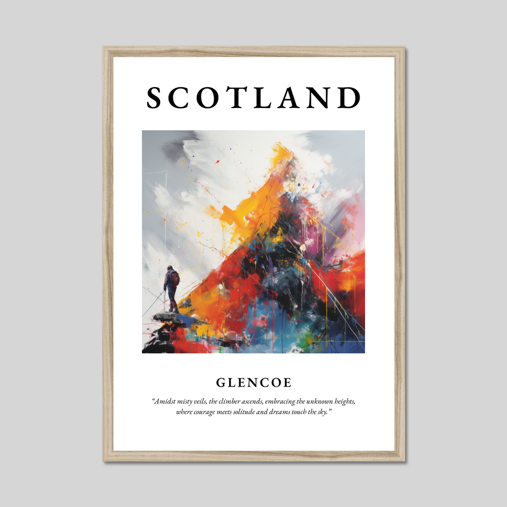 Poster in a natural frame with the word Scotland