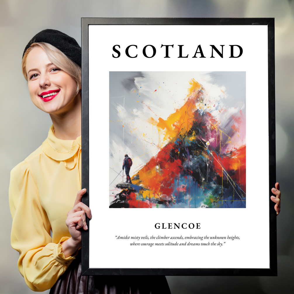 Person holding a poster of Glencoe