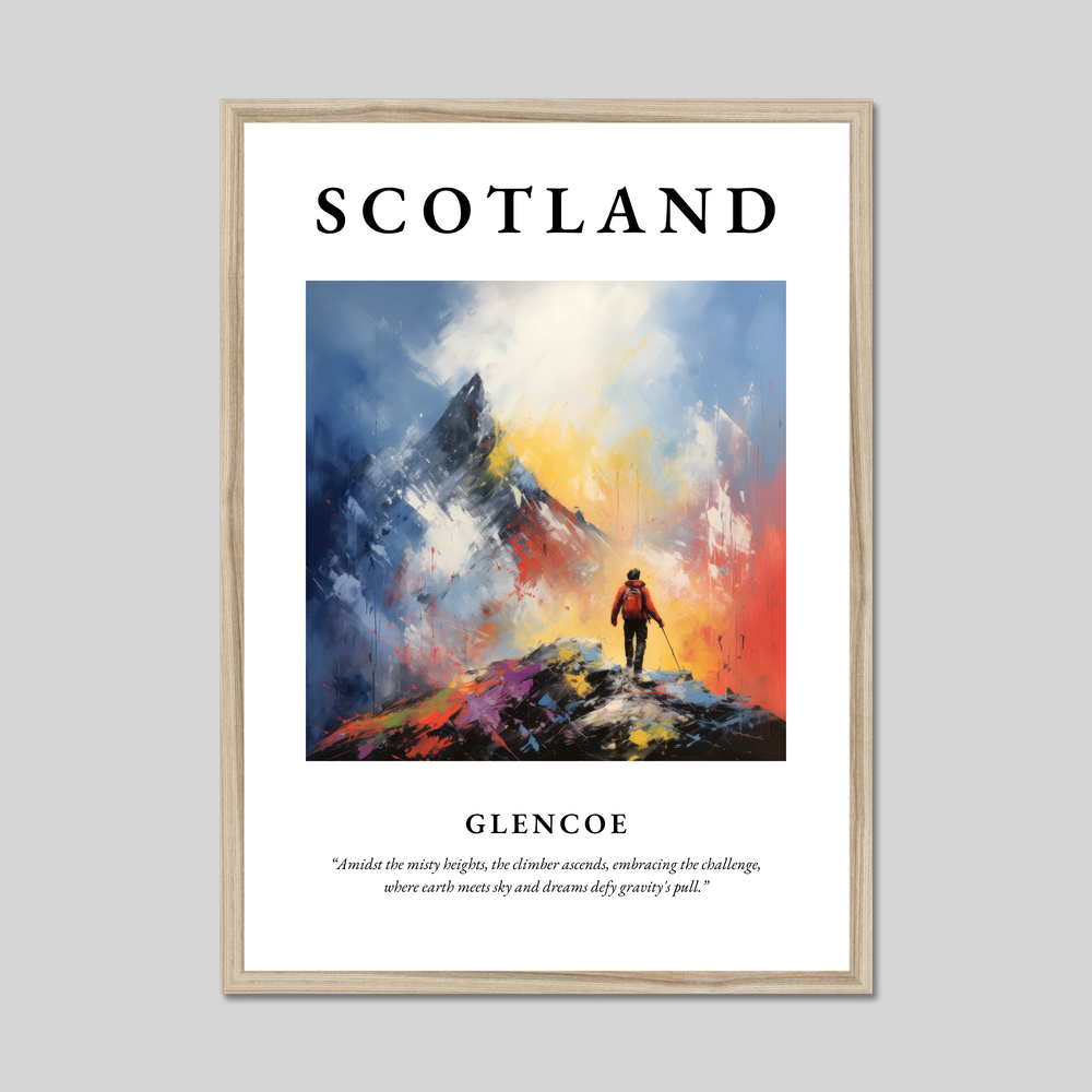 Poster in a natural frame with the word Scotland