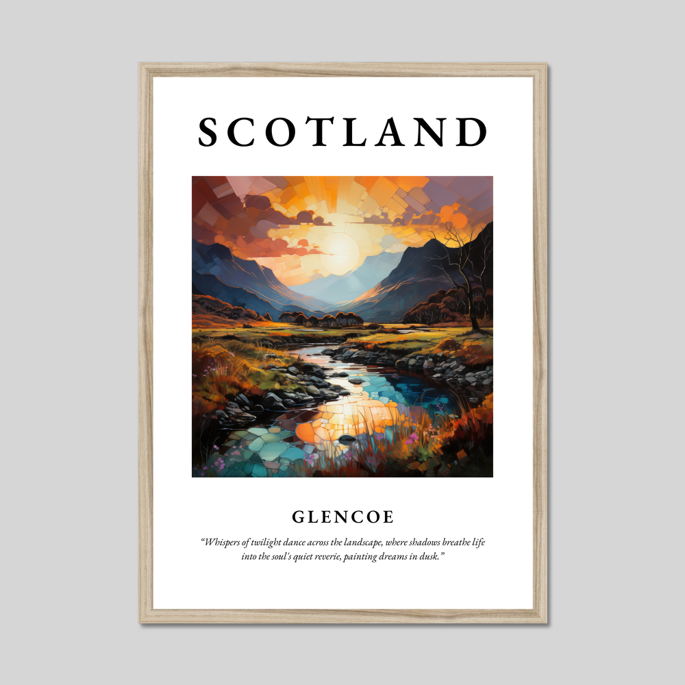 Poster in a natural frame with the word Scotland