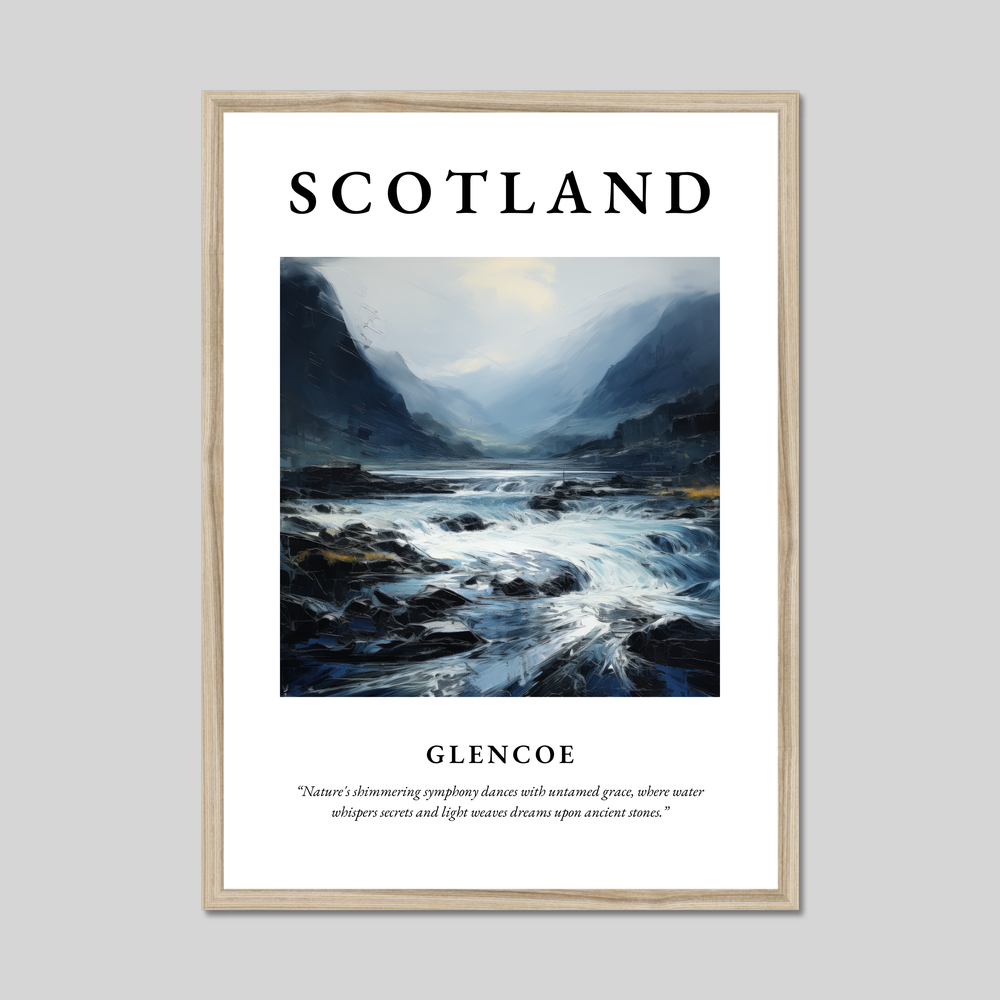 Poster in a natural frame with the word Scotland