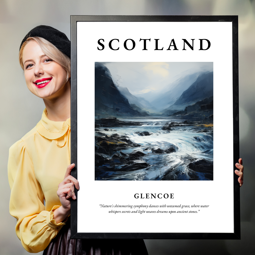 Person holding a poster of Glencoe