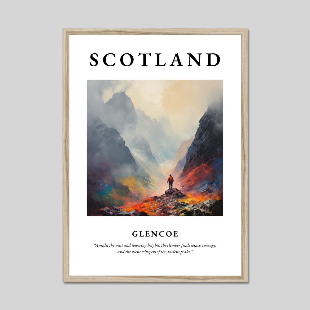 Poster in a natural frame with the word Scotland