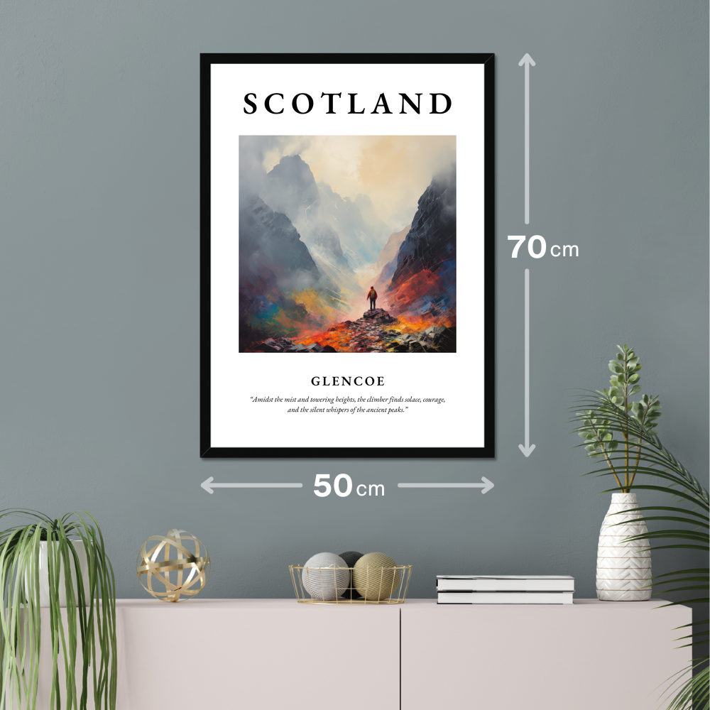 Poster of Glencoe hanging on a wall