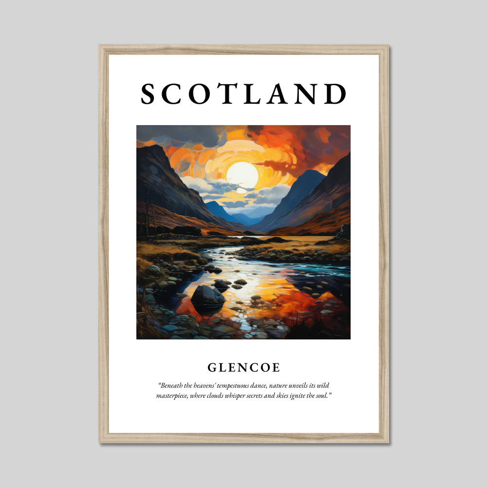 Poster in a natural frame with the word Scotland