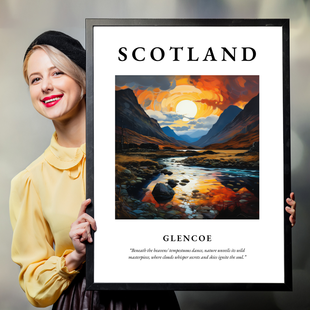 Person holding a poster of Glencoe