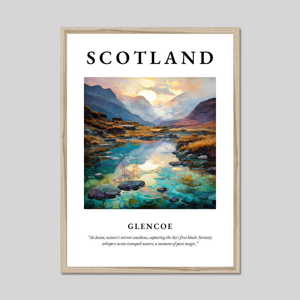 Poster in a natural frame with the word Scotland