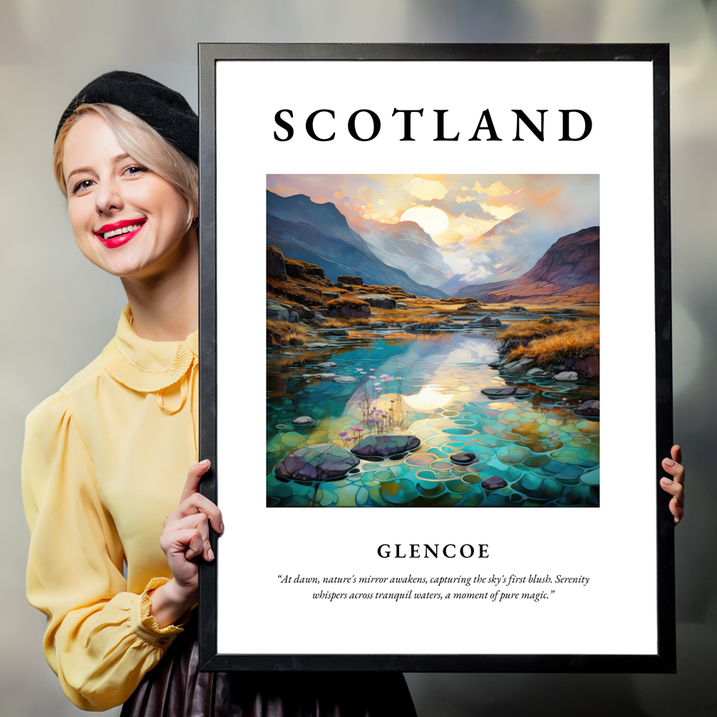 Person holding a poster of Glencoe