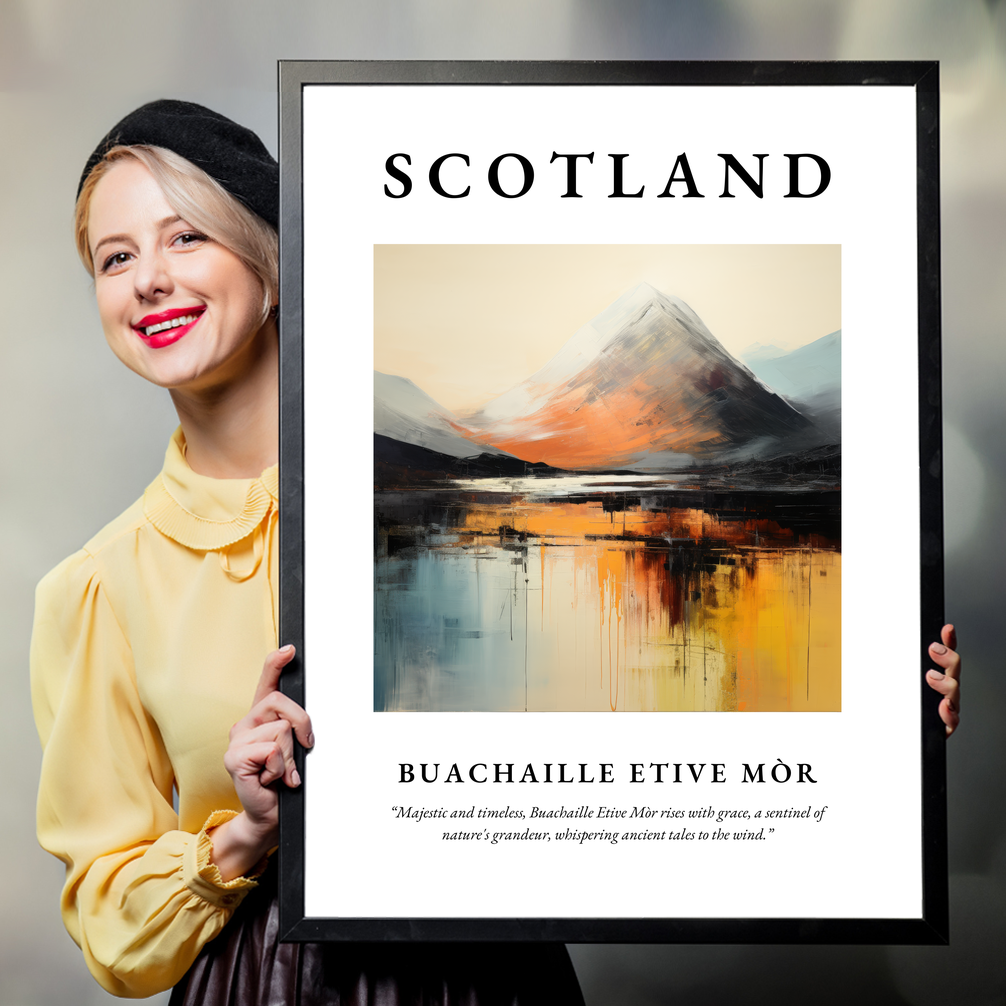 Person holding a poster of Buachaille Etive Mòr