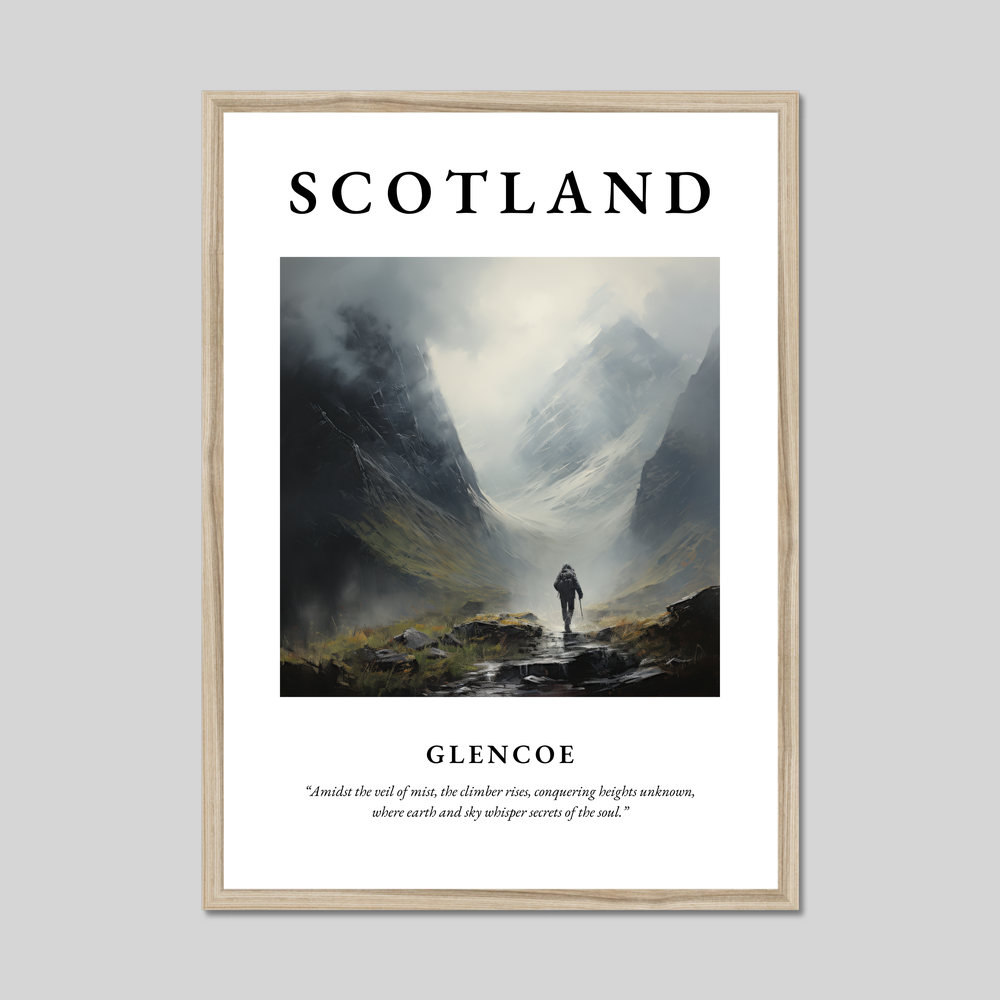 Poster in a natural frame with the word Scotland