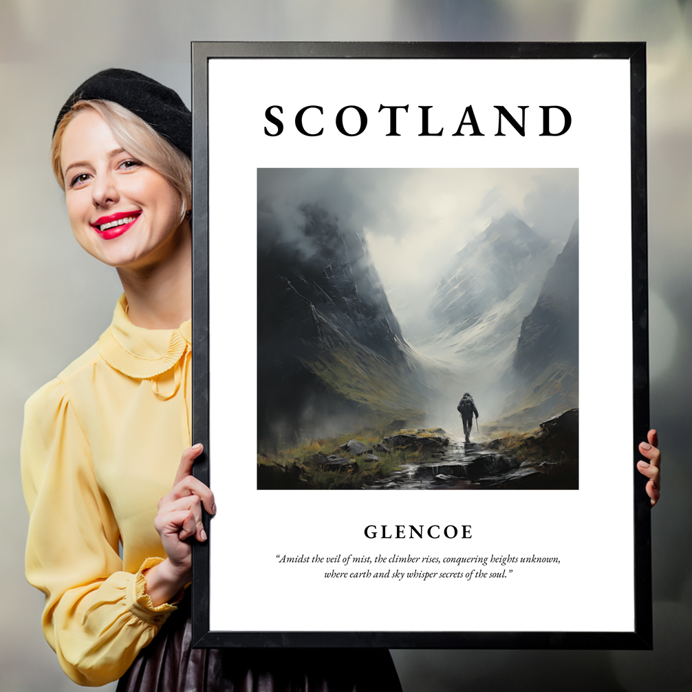 Person holding a poster of Glencoe