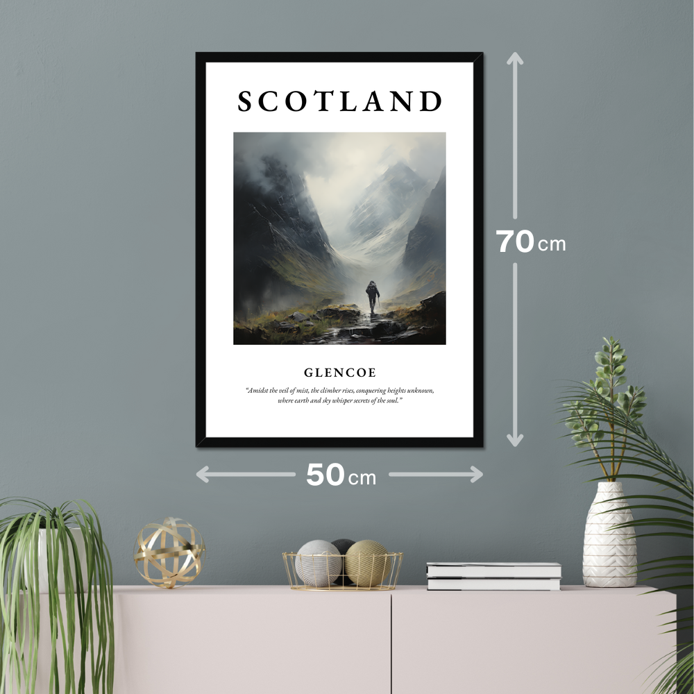 Poster of Glencoe hanging on a wall