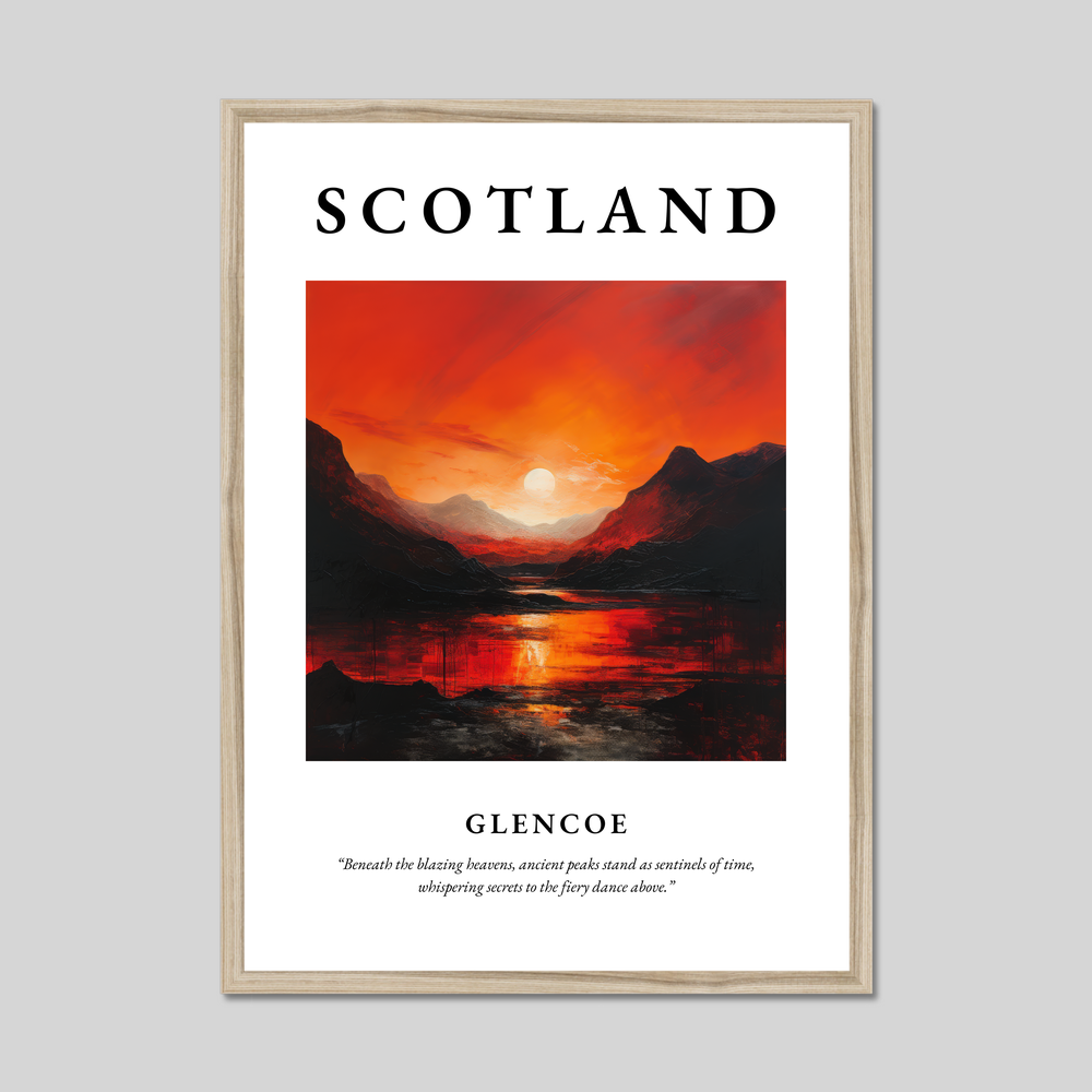 Poster in a natural frame with the word Scotland